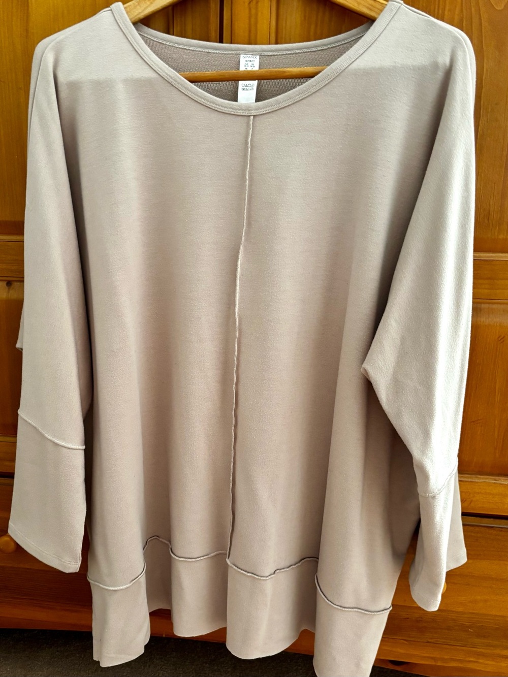 1X Spanx Relaxed Taupe/Mauve Women's Shirt/sweatshirt - Casual Long Sleeve